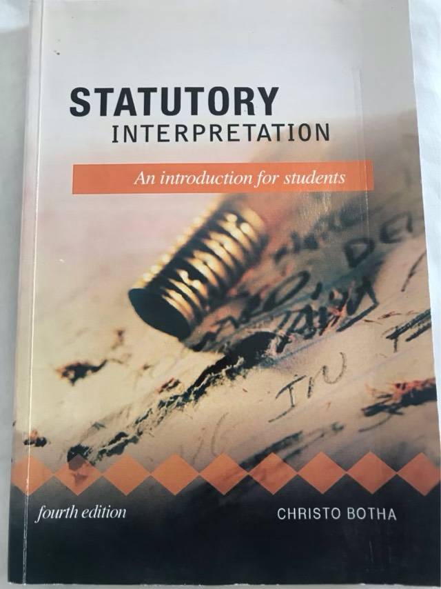 Statutory Interpretation, An Introduction for Students - Christo J. Botha