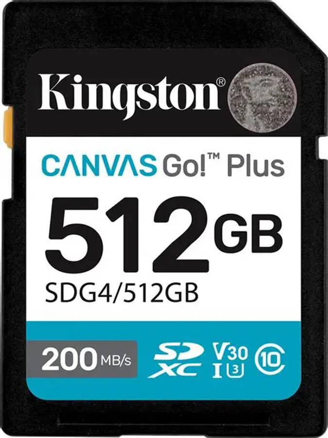 KINGSTON 512GB SDXC CANVAS GO PLUS GEN4 200MB/S C10 UHS-I U3 V30