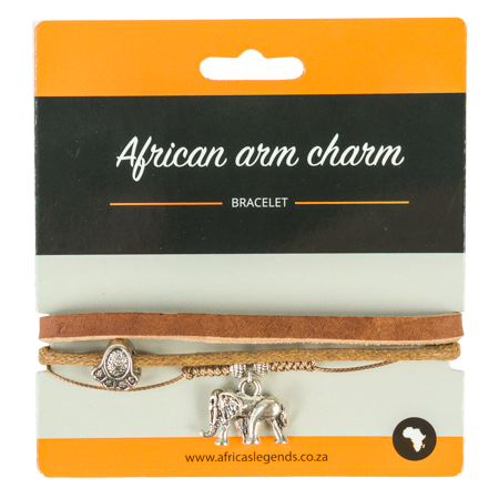Bracelet Paw Elephant Brown South Africa Flag