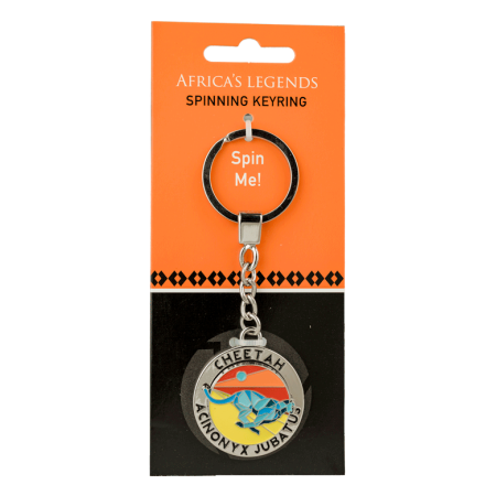 Key Ring South Africa Flag Fidget Spinner Cheetah Blue