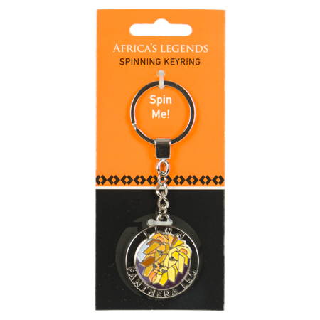 Key Ring South Africa Flag Fidget Spinner Lion Yellow