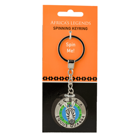 Key Ring South Africa Flag Fidget Spinner Zebra Blue