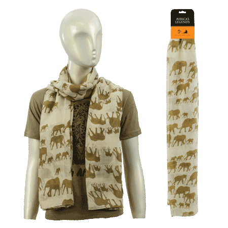 Scarf Elephant Large Cream South Africa Flag