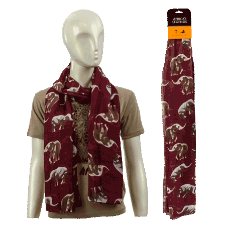 Scarf Elephant Red Large South Africa Flag