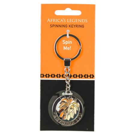 Key Ring South Africa Flag Fidget Spinner Lion Green