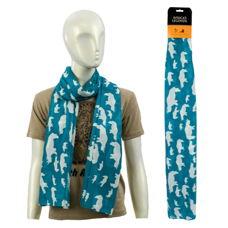 Scarf Rhino Turq Large South Africa Flag