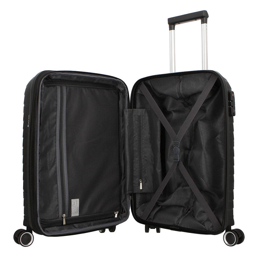 Pierre Cardin Montpellier Hard Case Large Trolley Luggage Black