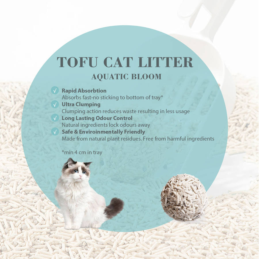 Bioline Eco Tofu Cat Litter  Aquatic Bloom  7L/2.8KG | Bioline | Sustainable, Fast-Absorbin...