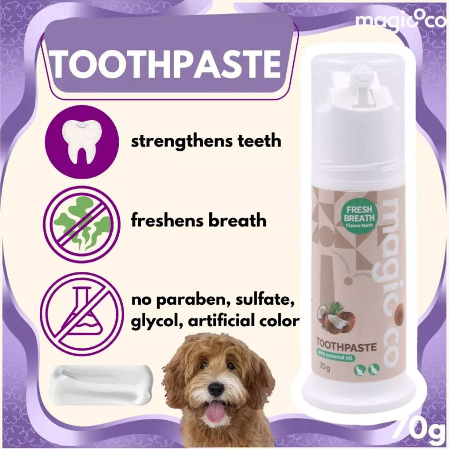 Magicoco Coconut Oil Dog & Cat Toothpaste  70G | Magicoco | Natural Coconut Oil Formula for He...