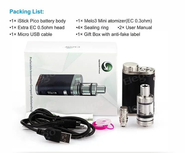 Original Eleaf Istick Pico Kit, Eleaf Istick Pico 75w Mod, Eleaf Istick Pico 75w TC Kit From Elego