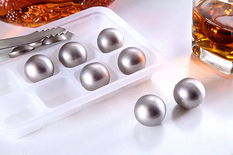 Stainless Steel Chilling Reusable Ice Balls 6pcs