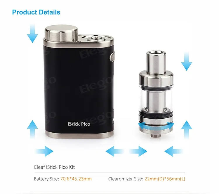 Original Eleaf Istick Pico Kit, Eleaf Istick Pico 75w Mod, Eleaf Istick Pico 75w TC Kit From Elego