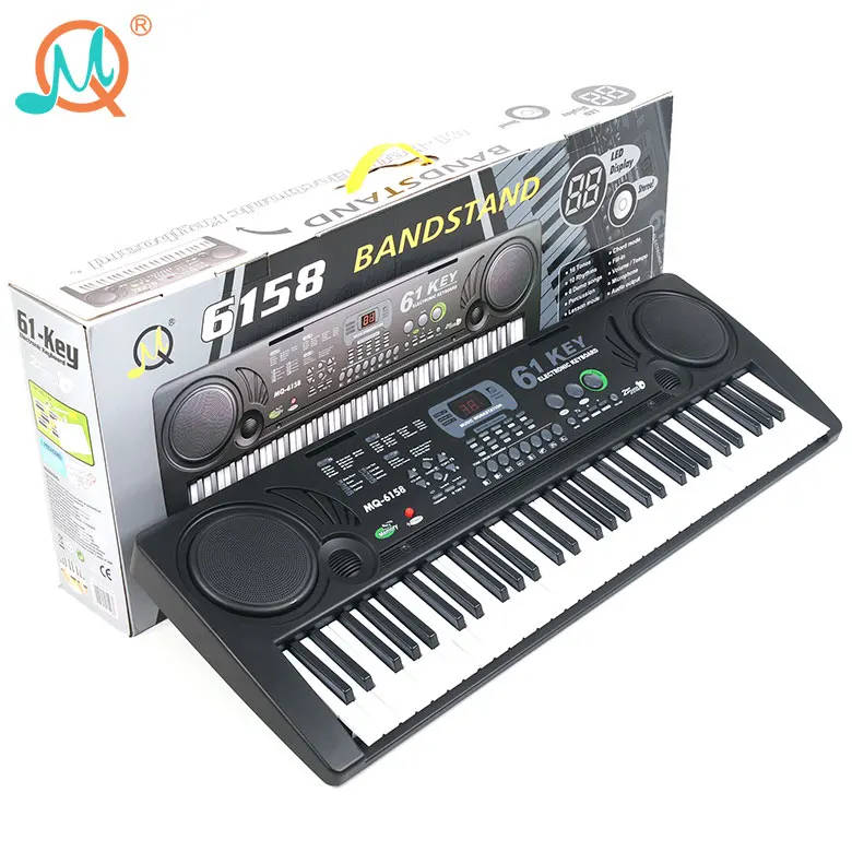 61 keys digital display electronic keyboard piano with microphone