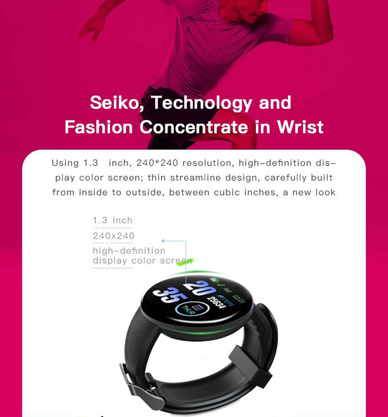 D19 SMART BRACELET AND HEART RATE MONITOR