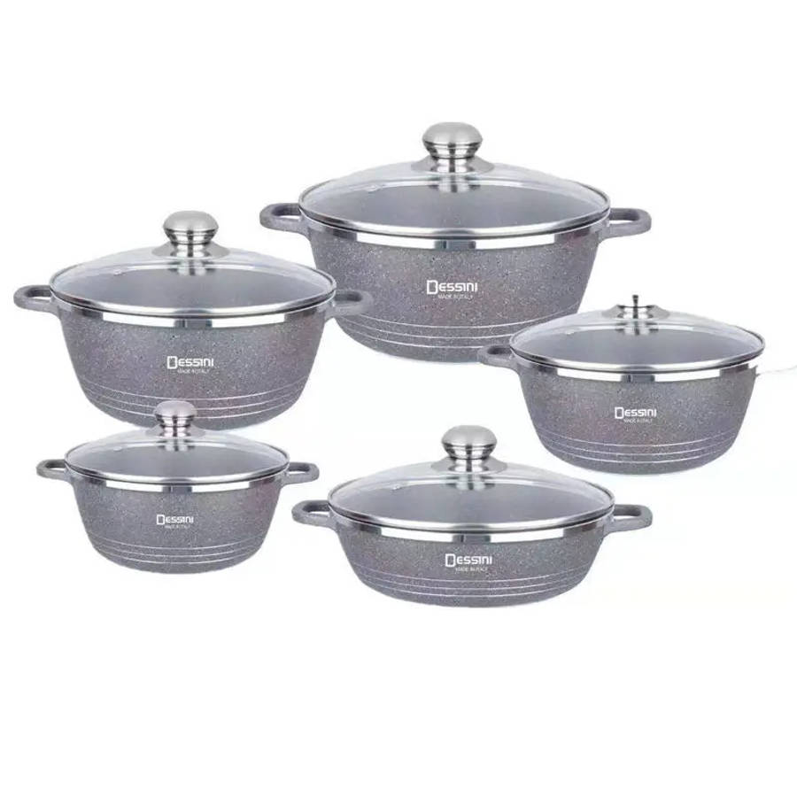 Non-stick Stainless Steel 10pcs Royal Dessini Pot  Set