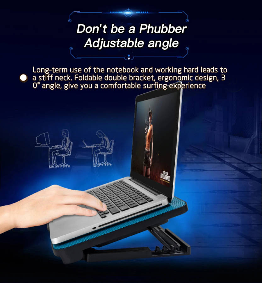 Folding Laptop USB Dual Fan Cooling Pad