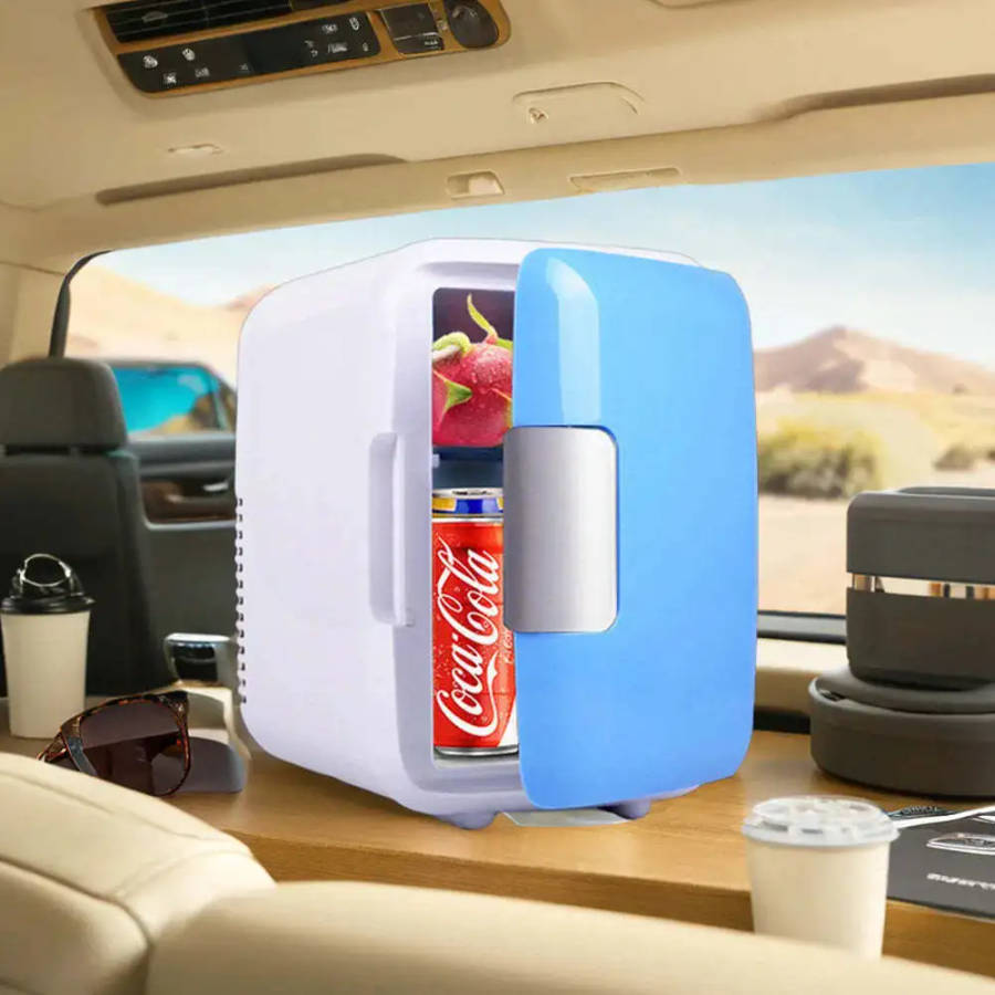 12V 4L Portable Mini Fridge Cooler Blue