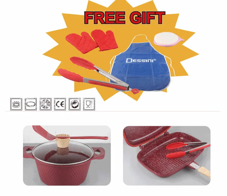 Dessini 23pcs Die Cast Aluminum Non-stick Cookware Set