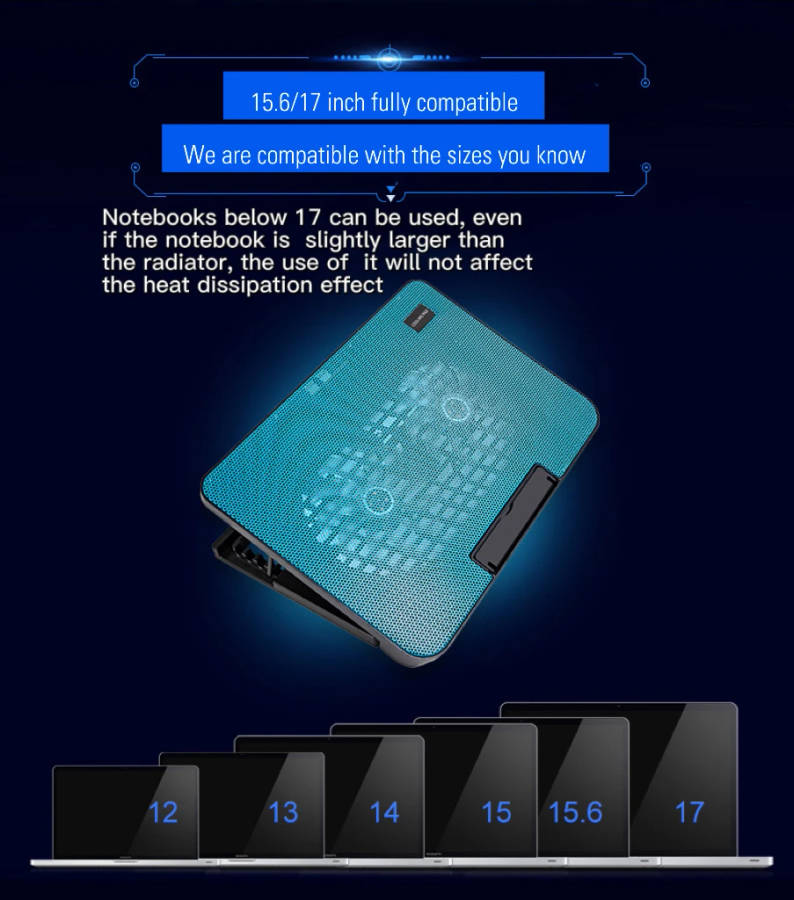 Folding Laptop USB Dual Fan Cooling Pad