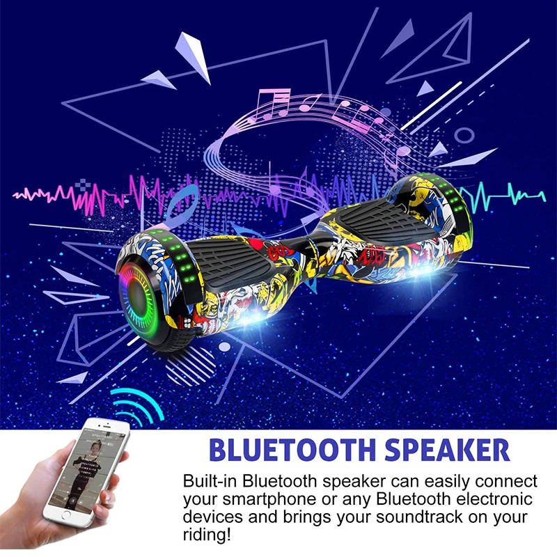 Black Friday Special 6.5` Hoverboard With Bluetooth Speaker And Led Lights