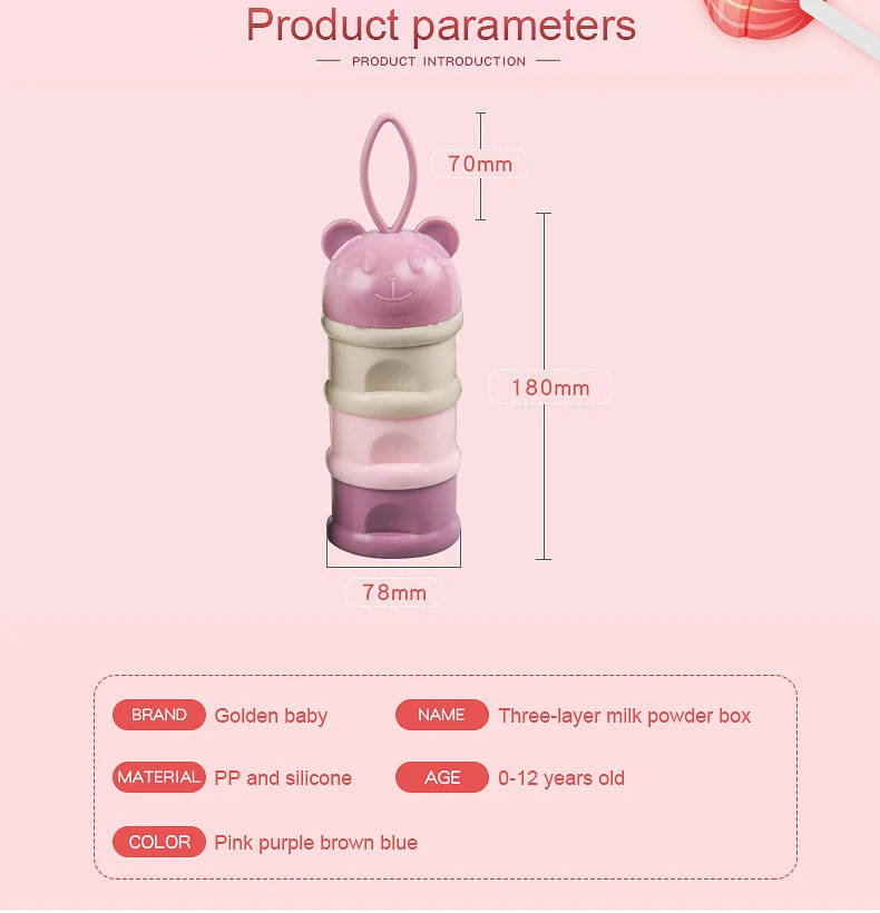 3 Layers baby milk powder formulae dispenser