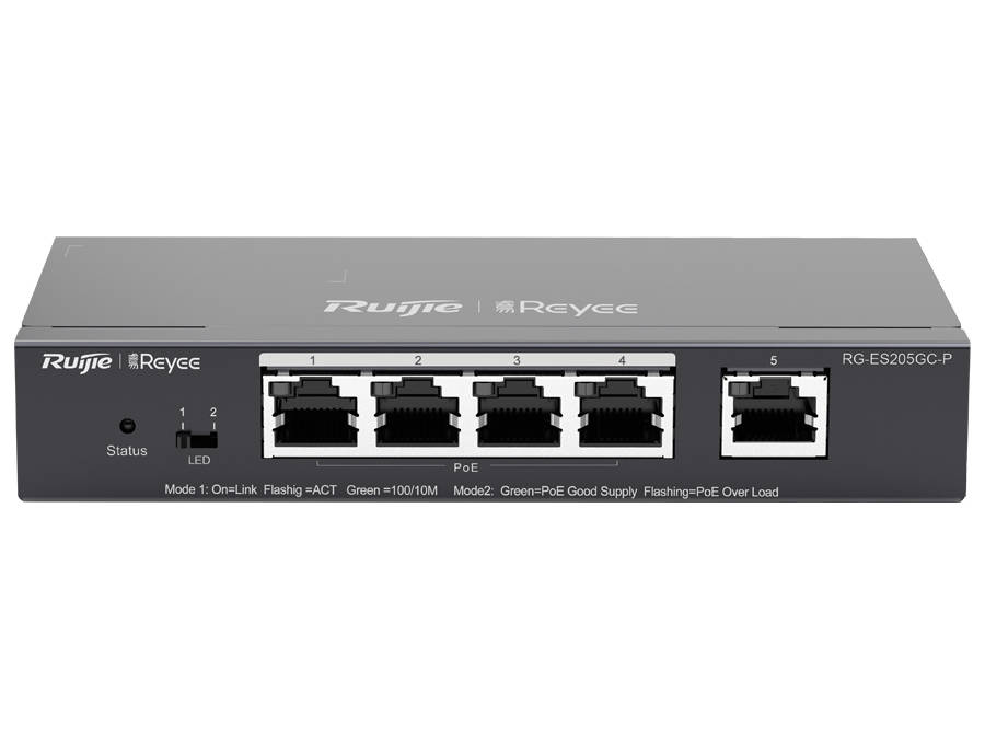 Reyee 5 Port Gigabit With 4 Poe 54W Desktop Smart Switch Rg-Es205Gc-P