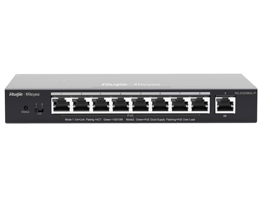 Reyee 9 Port Gigabit With 8 Poe 120W Desktop Smart Switch Rg-Es209Gc-P