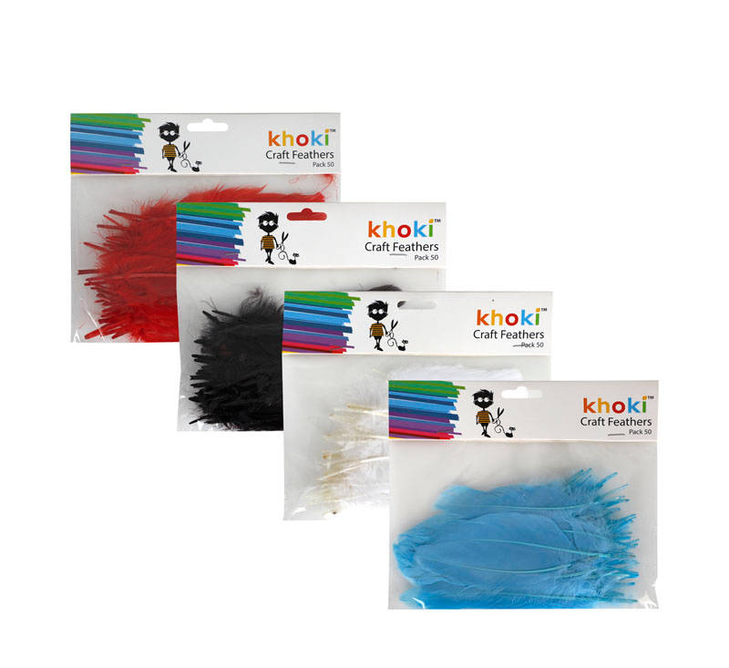 Craft Feathers - 50-Pack, Assorted Colours