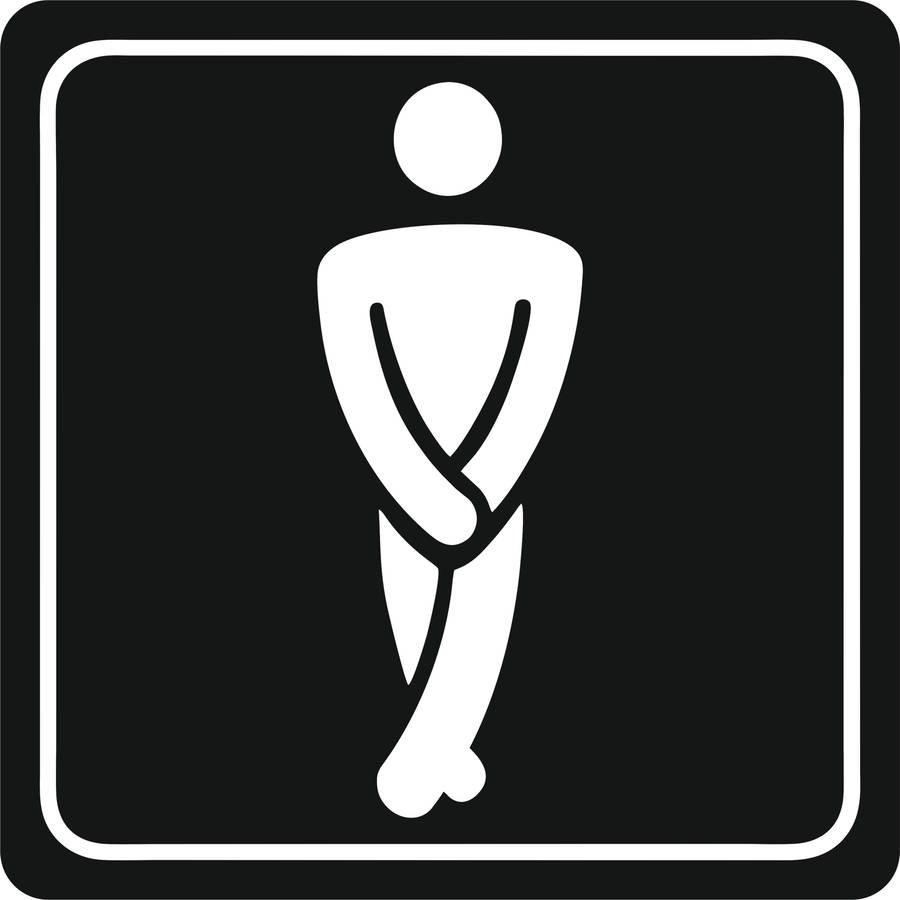 Parrot Gents Toilet Symbolic Sign - White Printed on Black ACP (150 x 150mm)