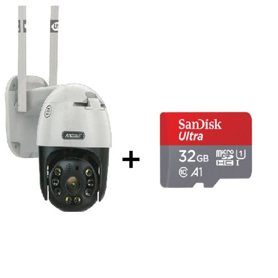 Andowl Full HD 4K Wireless Smart Camera Waterproof Outdoor WiFi CCTV SDcard