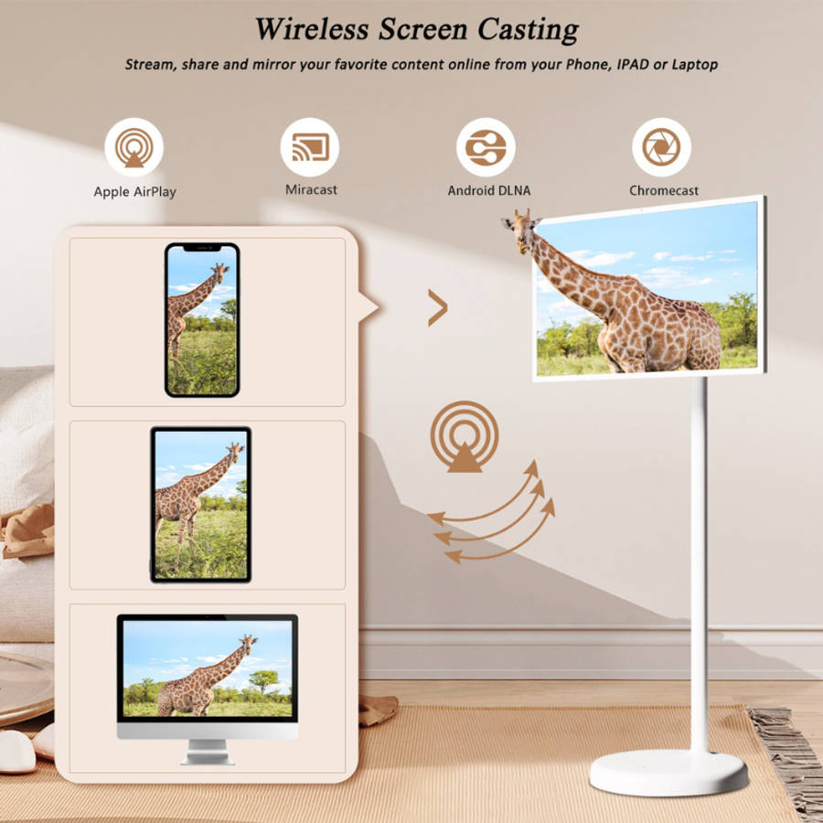 Humand 21.5" Portable Smart TV - Touch Screen with Front Camera 6GB + 128GB