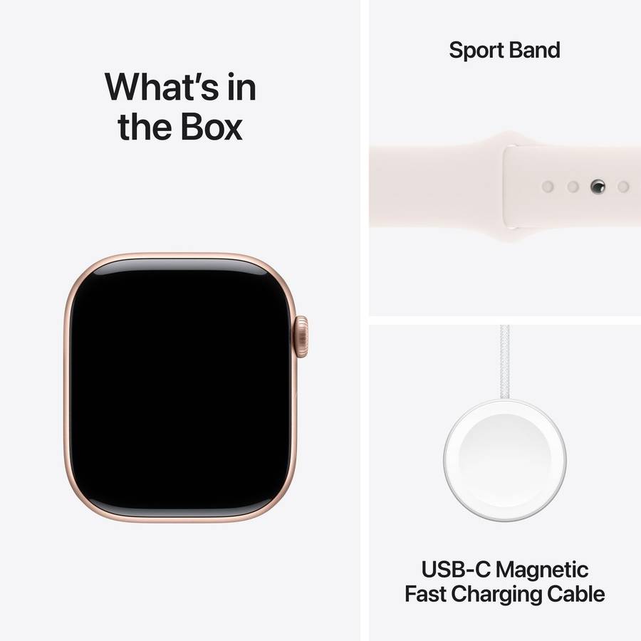 Apple Watch Series 10 GPS Aluminium Case (46mm) with Sport Band - S/M