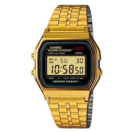 Casio Gold Alarm Chrono Black Display - A159WGEA-1DF