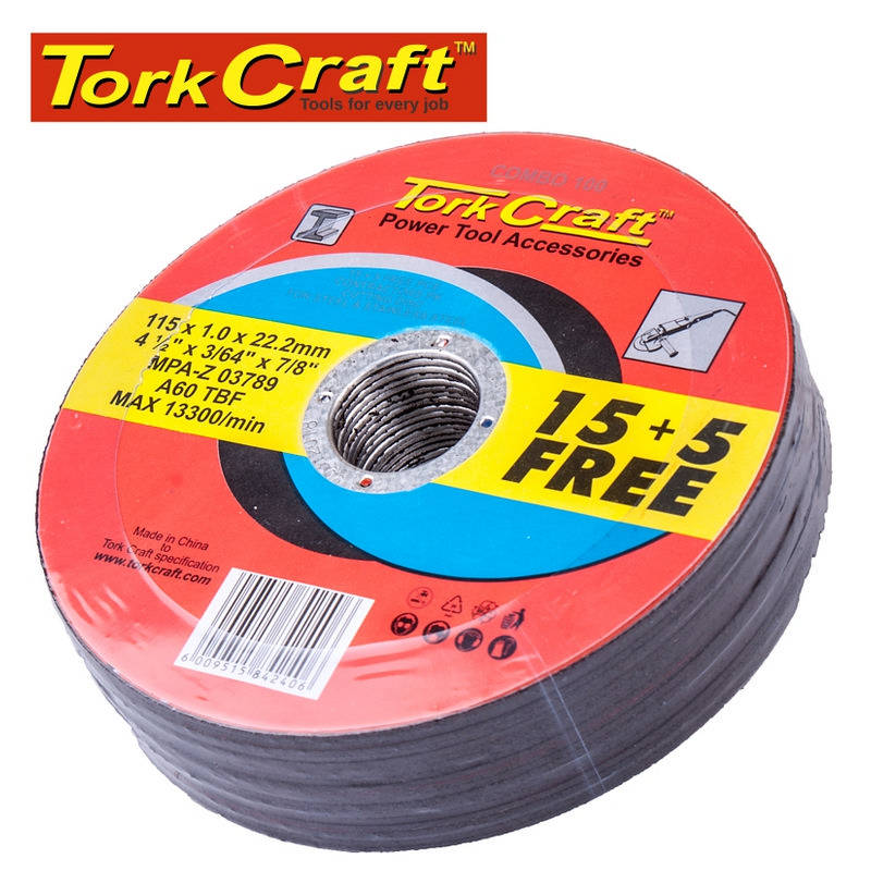 15+ 5 Free Cutting Disc Steel 115 X 1.0 X 22.2mm