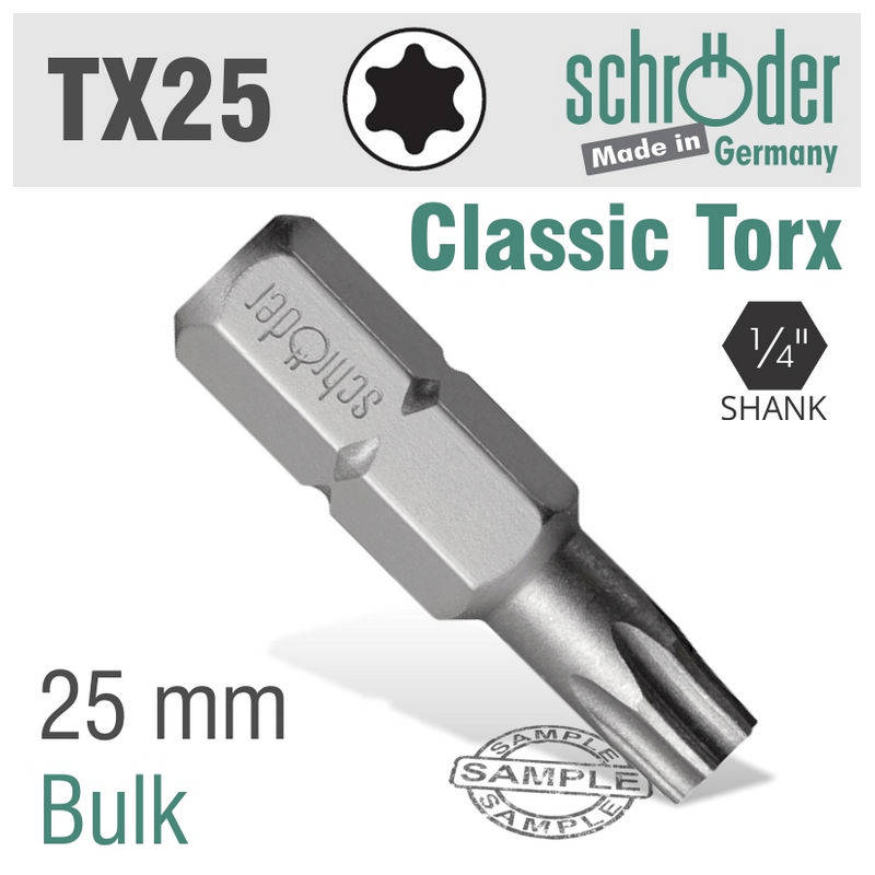 Schroder Torx Tx 25 Classic Bit 25mm