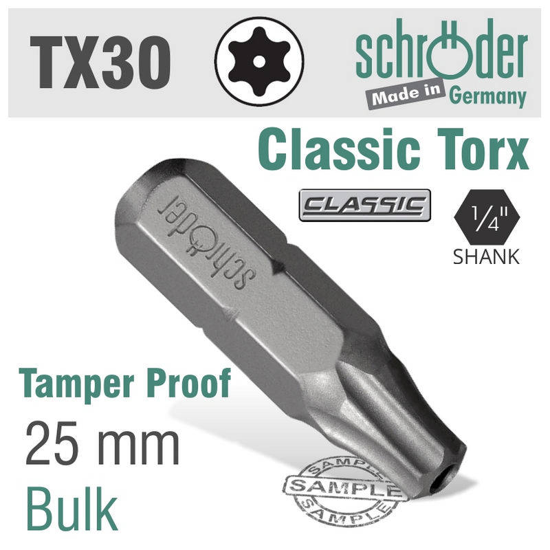 Schroder Torx Tamper Resist.T30 25mm