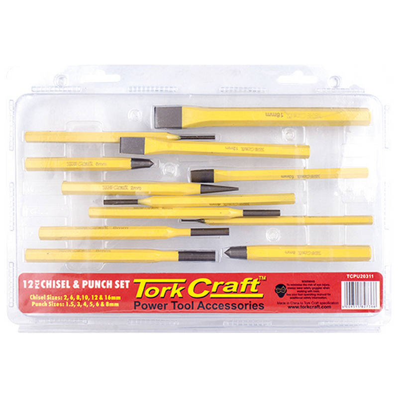 Tork Craft Chisel And Punch Set 12pc