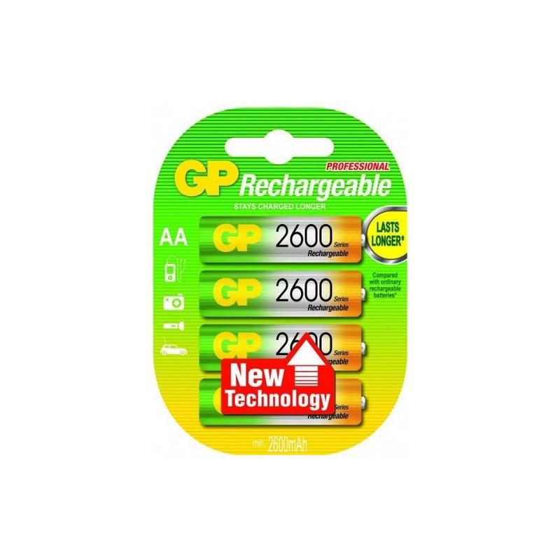 GP 2600 MAH NIMH AA 4 Pack Batteries