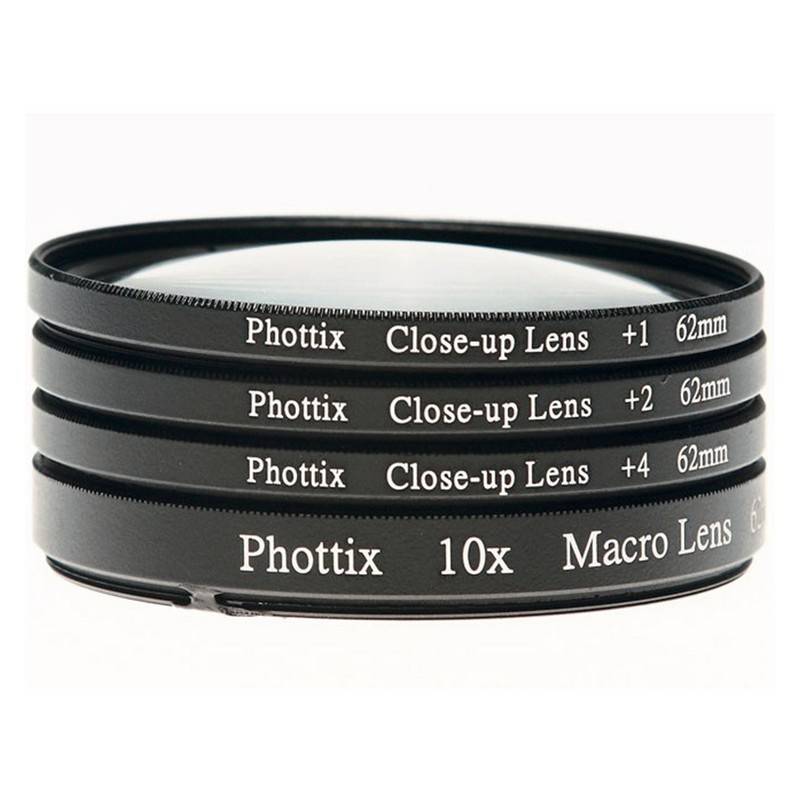 Phottix +1, +2, +4, 10x Macro Lens Filters (Close-Up Lens) 58mm