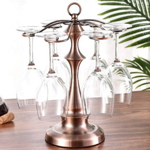 Stylish Electroplated Tabletop Wine Glass Rack