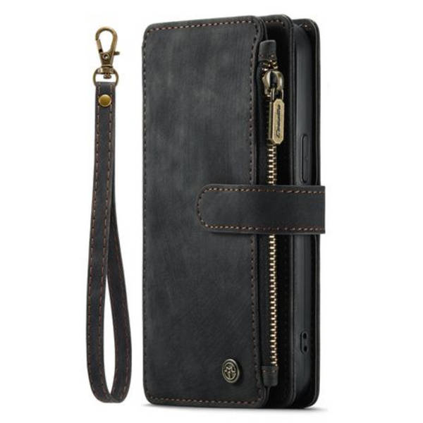 CaseMe Vegan Leather Wallet Cover for iPhone 14 Series (Black)