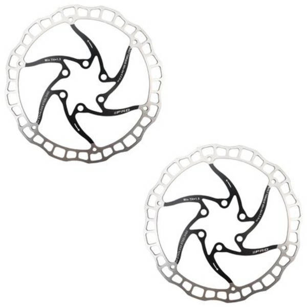 2 Pack - IIIPRO 160mm 6-Bolt Bicycle Disc Brake Rotor (Select Colour)