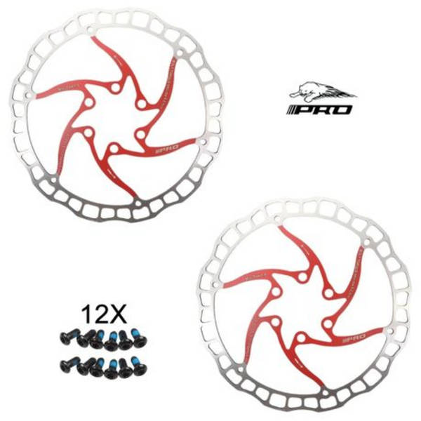 2 Pack - IIIPRO 160mm 6-Bolt Bicycle Disc Brake Rotor (Select Colour)