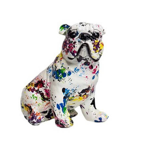 Sitting Bulldog Resin Ornament - 17x24x23cm