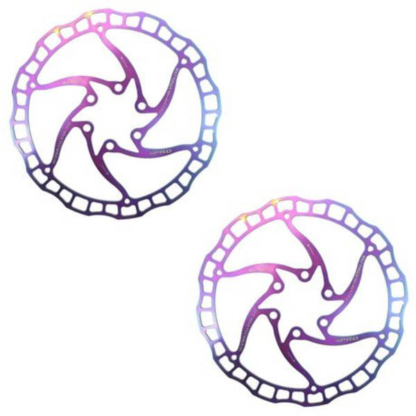 2 Pack - IIIPRO 160mm 6-Bolt Bicycle Disc Brake Rotor (Select Colour)