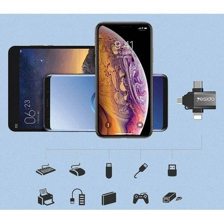 Yesido 3 in 1 Fast Data Transmission Otg Adapter GS15-EM
