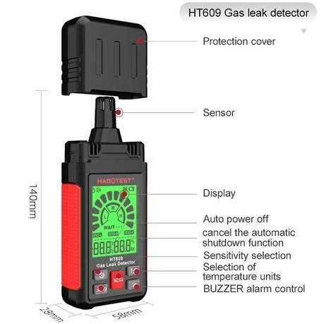 HABOTEST Portable Combustible Gas Detector - HT609