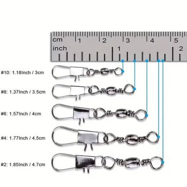 500pcs Fishing Hooks with 200pcs Barrel Snap Swivels