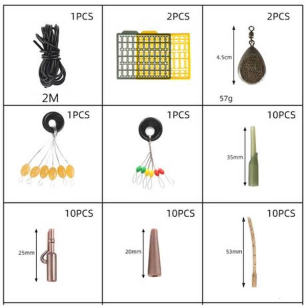Carp Specimen Fishing Combo with Container - 252piece