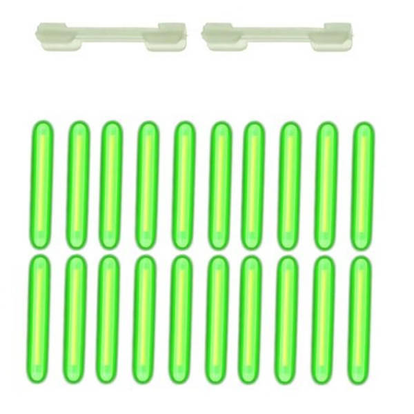 20 Piece Fishing Rod Glow Sticks With 2 Holders